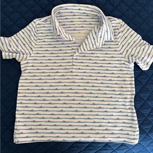 Rhoback Kids Polo with Blue and White Stripes